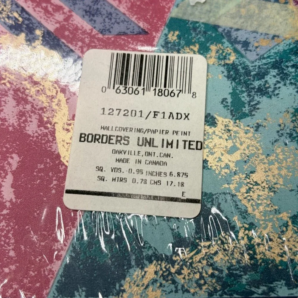 Vtg 90s Wabasso Bed Trends Wallpaper Border Lot of 2 Abstract Geometric 10yd
